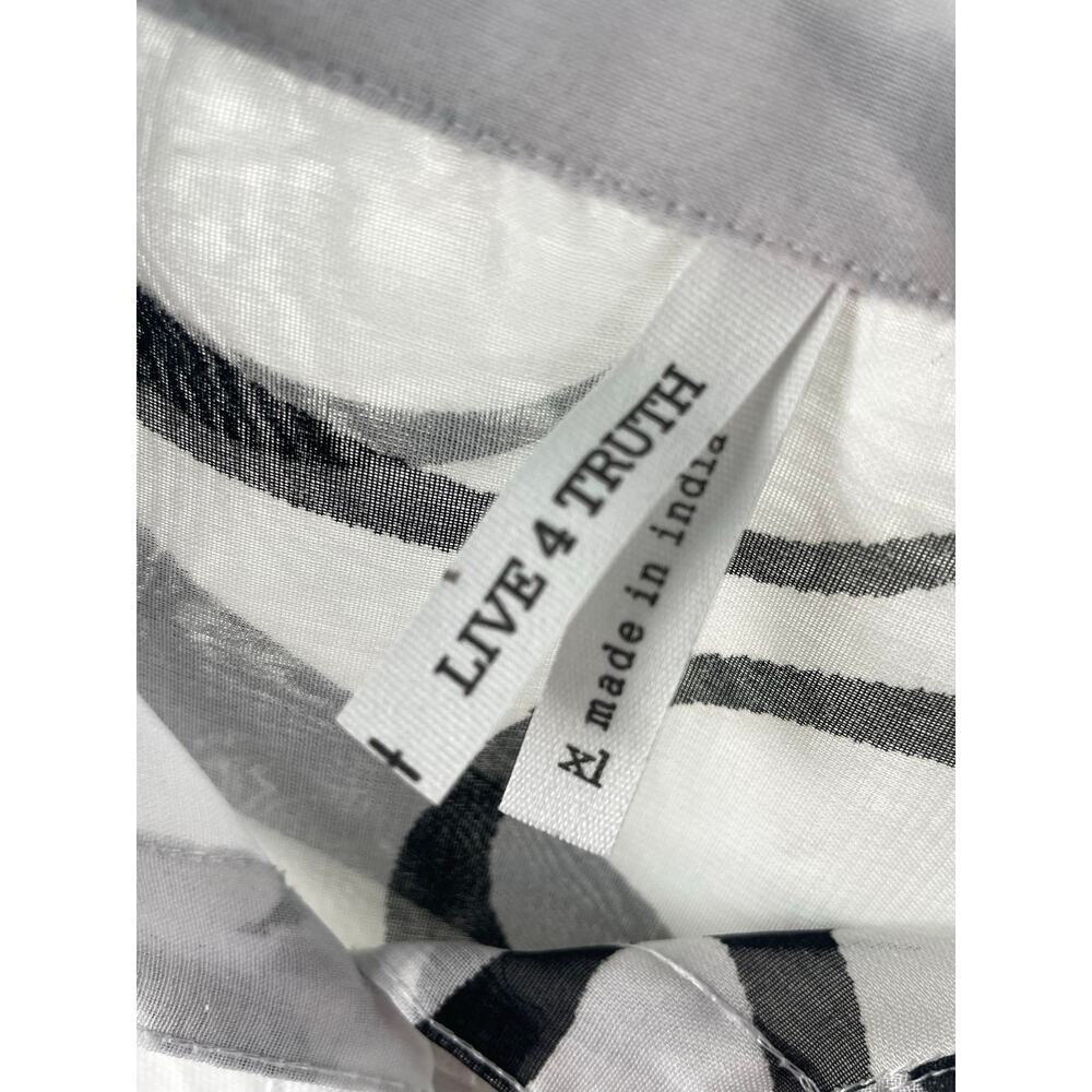 Live 4 Truth Chiffon Sheer Letter Print Button Down Tunic Top Shirt XL White - Picture 3 of 9